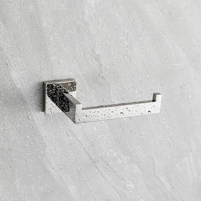 HITSLAM Chrome Toilet Paper Holder Wall Mount Square Silver 304 Stainless Steel Toilet Paper Roll Holder for Bathroom Rustproof