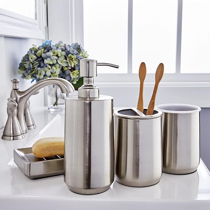 SKL Home by Saturday Knight Ltd. Roche Toothbrush Holder, Stainless Steel