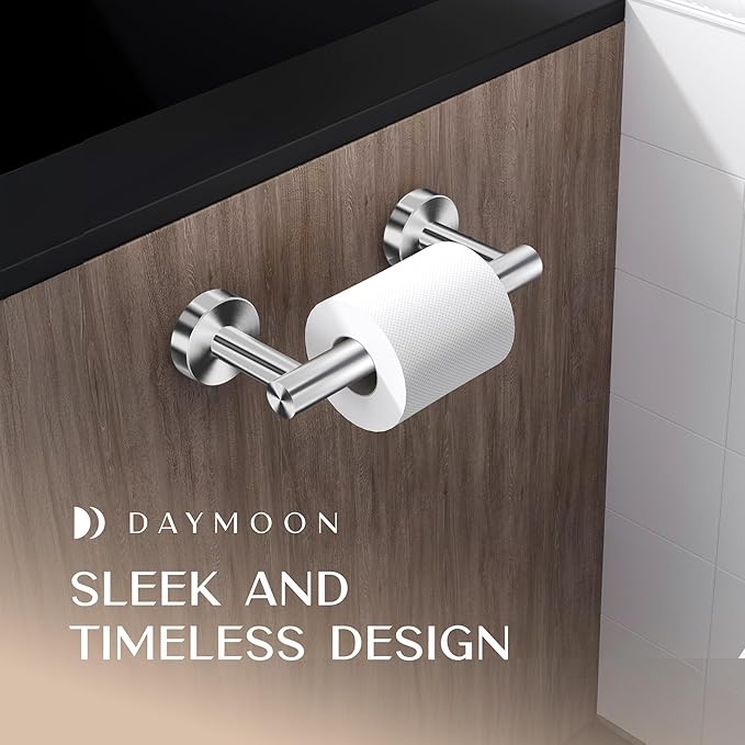 Day Moon™ - Toilet Paper Holder - Modern Roll Holder for Bathroom - 1 Pack - Wall Mount - Classic, Polished Chrome
