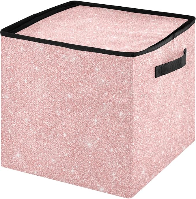 Pink Christmas Ornament Storage Basket Box Winter Xmas Holiday Storage Container Cube with Adjustable Dividers for 64 Holiday Ornaments or Decorations Keeps Clean and Dry for Next Season