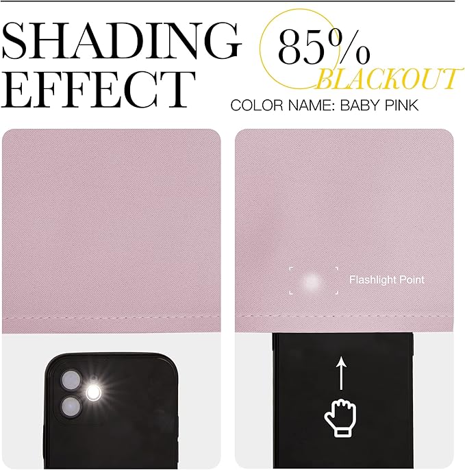 NICETOWN Room Darkening Curtains for Kitchen, Baby Pink, Set of 2, 42 inches Wide by 50 inches Long, Window Treatment Thermal Insulated Solid Grommet Room Darkening Curtains/Drapes for Bedroom