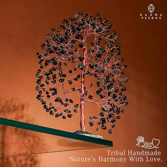 Crystal Tree of Life Birthday Gifts for Women, Men, Frineds, Handmade Black Obsidian Chakra Healing Tree for Home, Room, Office Decor, Bring Money, Positivity, Good Luck, Gifts for Mom & Dad