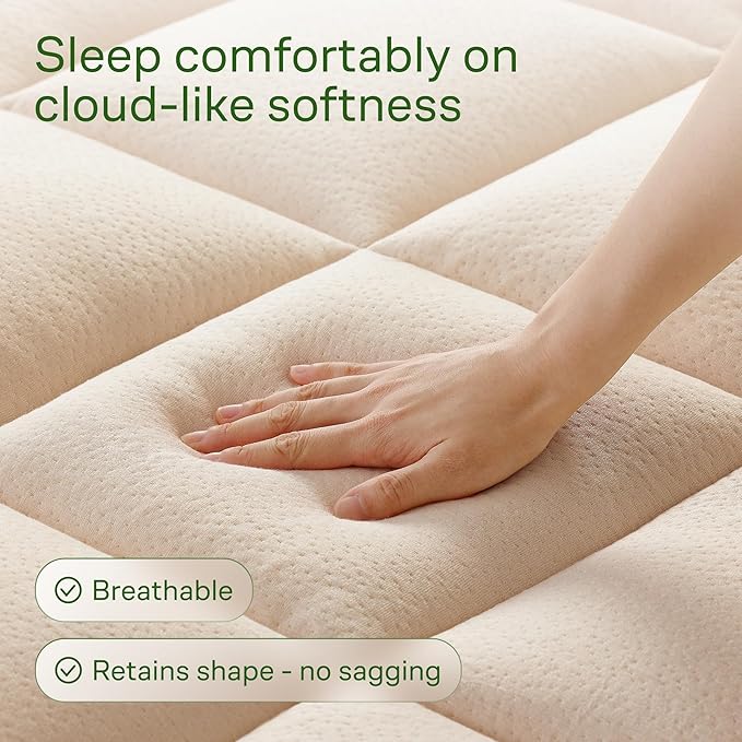 Niagara Ultra Soft Full Size Mattress Topper - Viscose Made from Bamboo Pillow Top Mattress Pad for Back Pain Relief - Naturally Cooling for Hot Sleepers, fits 6-18" Mattress, 600GSM, Beige