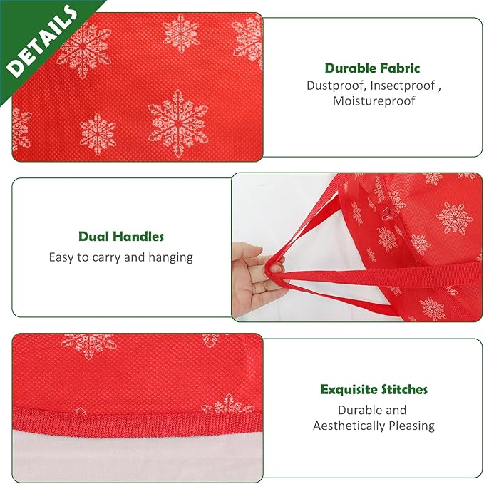 Christmas Wreath Storage Container - 24 Inch Wreath Storage Bag -Durable Handles - Holiday and Seasonal Christmas Storage Bag - 1 pack