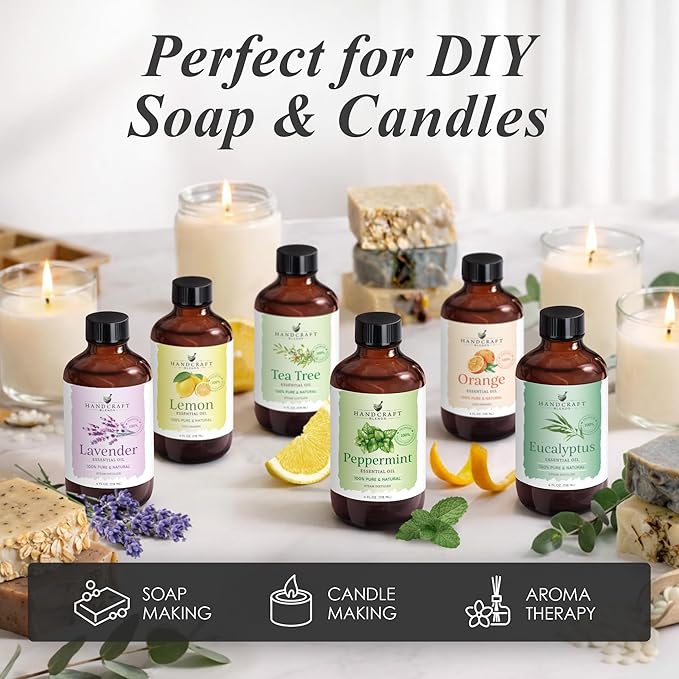 Handcraft Blends Peppermint Essential Oil – 0.33 Fl Oz – 100% Pure and Natural – Premium Grade Essential Oil for Diffuser and Aromatherapy, Skin, Massage, Candle and Soap Making Fragrance
