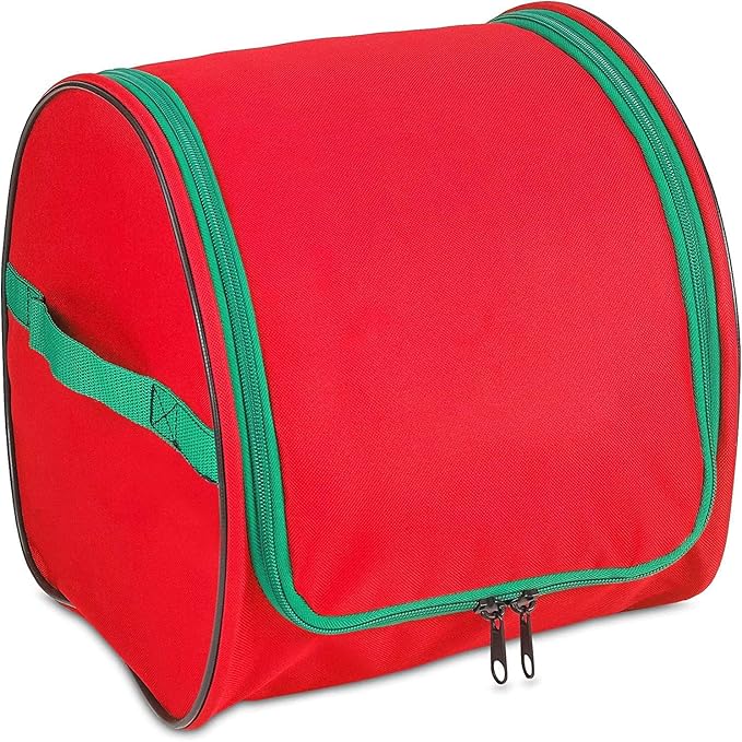 HOLDN’ STORAGE Premium Christmas Light Storage Bag – Heavy Duty Tear Proof 600D/Inside PVC Material with Reinforced Handles - 3 Reels Stores up to 375 Ft of Mini Tree Lights & Extension Cords Red