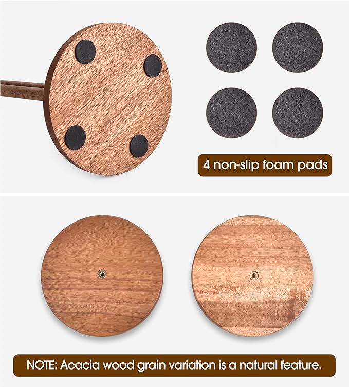 Acacia Wooden Paper Towel Holder Stand for Jumbo Roll - Stylish Kitchen Paper Rack Bathroom Towel Roll Stand Organizer, UA, Solid Wood Simply Standing Countertop Paper Roll Holder, Large