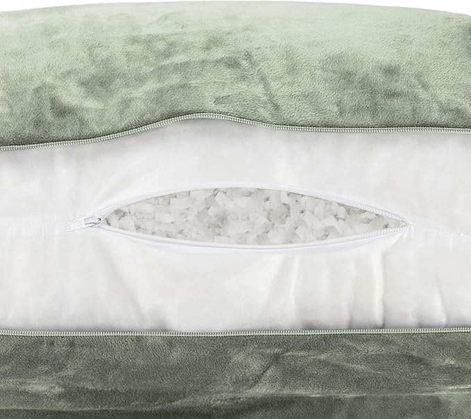 Husband Pillow Reading Pillow with Arms - Standard Backrest for Sitting Up in Bed - Firm Support Bed Rest Pillow for Adults, Neck Roll, Removable Cover -TV, Reading, Lounging - Desert Sage