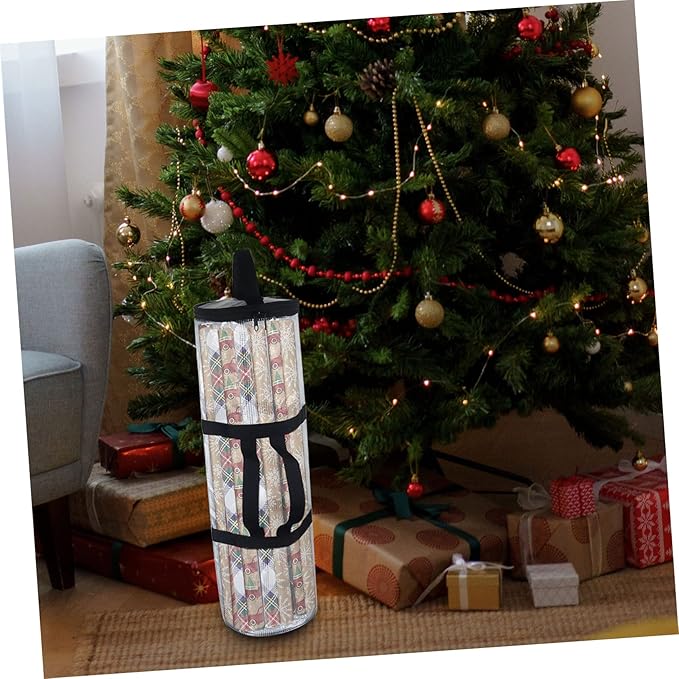 Outanaya Large Roll Wrapping Paper Storage Bag Christmas Storage Reusable Christmas Bags under Bed Wrapping Organizer