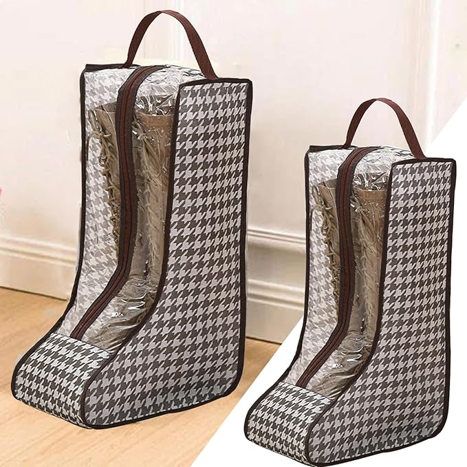 Under Bed Shoe Storage Organizer, 2 Pack Waterproof Boot Storage Bag with Visual Window, Dust Proof Shoe Bags for Boots, Shoes, and Sneakers (B)