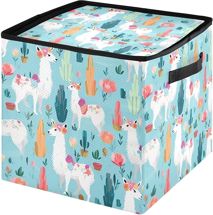 Kigai Alpaca Christmas Ornament Storage Box with Zipper & Adjustable Dividers Holiday Ornament Organizer Xmas Storage Container, 64 Balls
