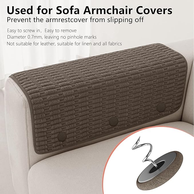 12 Colors Fabric Covered Button Twist Pins Dust Ruffle Pins- for Sofa，Upholstery，Armchair Caddies, Armrest Covers,Bed Skirts, Slipcovers, Headliners (12, Brown)