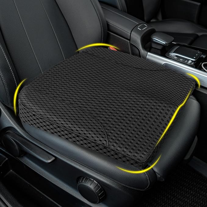 Lofty Aim Car Seat Cushion, Comfortable Memory Foam Seat Pillow for Driving, Sciatica-Back Pain Relief, Cushion for Car-Truck, Office, Wheelchair - Mesh Black