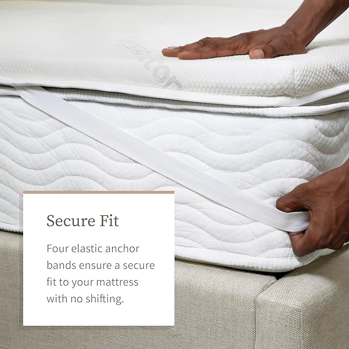 Saatva Graphite Memory Foam Mattress Topper - 3” Memory Foam Layer - Enhanced Comfort & Cooling - King