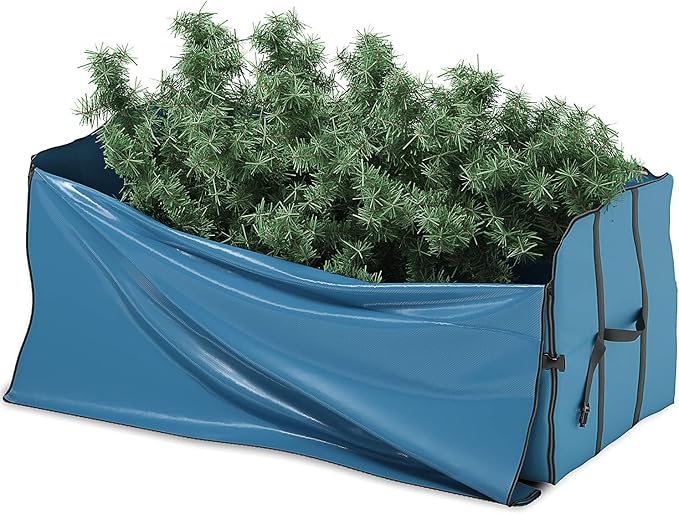 Clara Clark Christmas Tree Storage Bag - Extra Wide Xmas Tree Storage Box Container Made from Durable Oxoford 600D Waterproof Fabric with Handles & Dual Zipper (1, 9 ft)