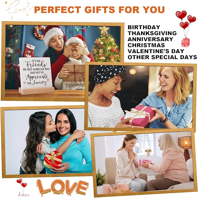 Friend Friendship Birthday Gifts for Best Friends Bestie BFF, Thank You Gifts for Work Sister Bestie True Long Distance New Friend Friendgiving Appreciation Decor Plaques