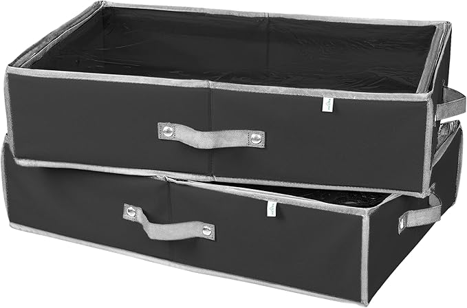 ProPik 2 Pack Christmas Figures Storage Box | Each Holds 4 Holiday Figurines up to 16” | Adjustable Nutcracker Decor Ornament Storage Container | Xmas Decorations Accessories Boxes (Black)