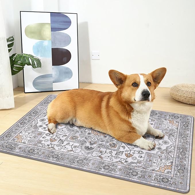 HEBE Anti Fatigue Kitchen Rugs Sets of 2, Non Slip Kitchen Mats for Floor, Waterproof Cushioned Comfort Standing Carpet for Kitchen Sink, Home Office, Laundry Room