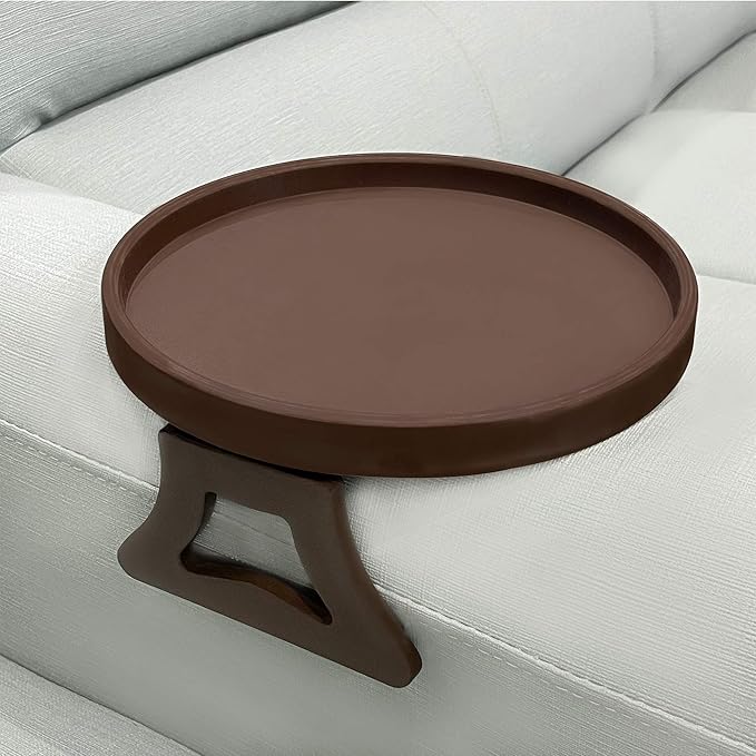 NDL Sofa Armrest Clip Table – No-Slip Couch Tray for Drinks, Snacks, Remote, Gamepads, Adjustable Armchair Table for Living Room, Bedroom, Dorm – Fits Most Armrests