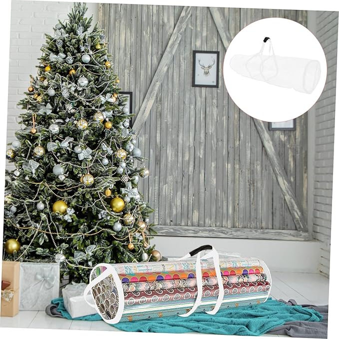 Christmas Wrapping Storage Bag Zip Closure Organizer for Wrapping Paper Bags and Holiday Decorations for Closet and Under Bed Storage