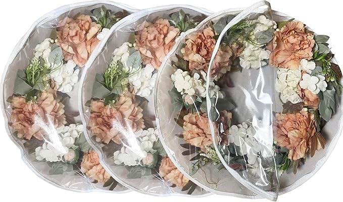 Wreath Storage Container 24 inch 2 Packs with Clear Window, Large Wreath Storage Container,LightWeight Portable Container for Christmas Decorative Wreath Bag (2)