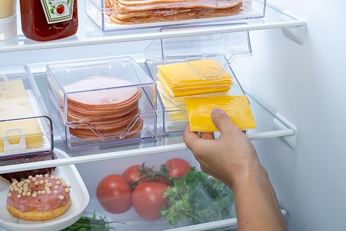 Pikanty American Sliced Cheese Holder | Airtight Storage Container for Fridge | Hinged Lid | Dishwasher Safe | Holds 24 Slices | Made in USA