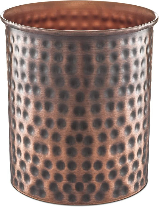 Monarch Abode Kitchen Utensil Holder – Hand Hammered Metal Antique Copper Utensil Holder, Decorative Utensil Crock for Kitchen Counter, Cooking Tool and Spatula Holder for Countertop, Caddy Organizer