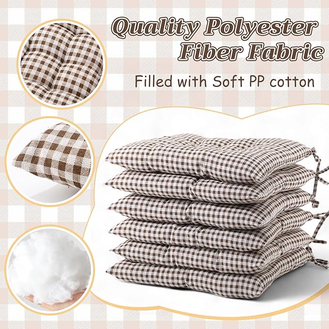 Geetery 12 Pcs Floor Pillows Bulk Seating Cushions for Floor Chair 15.7'' Large Meditation Cushion for Yoga Living Room Tatami Bedroom Balcony Office (Plaid Color,Square)