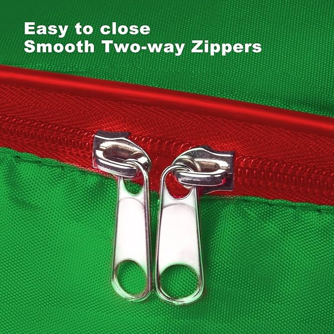 Christmas Wreath Storage Bag 30inch -Large Christmas Wreath Storage Container-Durable Oxford Fabric, Dual Zippered, Easy to Slip the Wreath in & Out, Protect Wreath Garlands from Dust-Green,Pack of 2