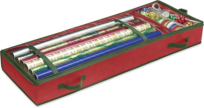 Whitmor 6129-5343 Gift Wrap Organizer, 1 Count (Pack of 1), Red