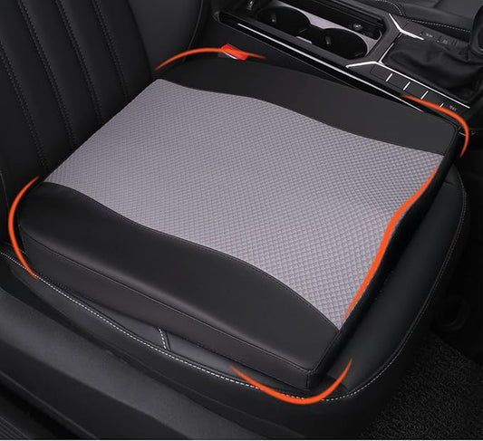 Lofty Aim Car Seat Cushion, Comfort Memory Foam Car Cushions for Driving - Sciatica & Lower Back Pain Relief, Driver Seat Pillow for Auto, Office Chair, Wheelchair - Black&Gray