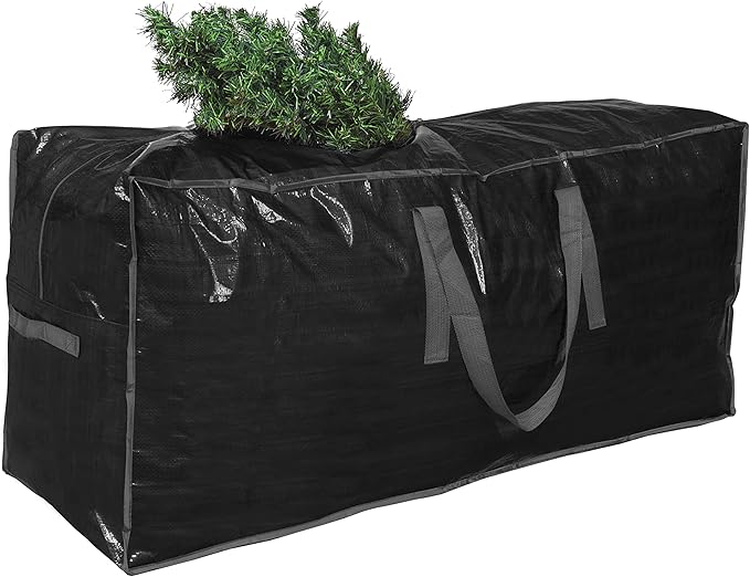 Artificial Tree Storage Bag By Propik | Perfect for Disassembled Tree | 65” X 15” X 30” Holiday Tree Storage Case | Xmas Storage Container with Handles and Sleek Zipper (7.5ft, Black)