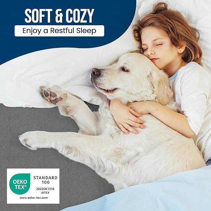 Twin Size Mattress Protector Waterproof, Premium 200 GSM Terry Mattress Cover, Soft & Breathable Bed Cover, Fitted Sheet Style Stretchable Deep Pockets 15" by Utopia Bedding (Gray)