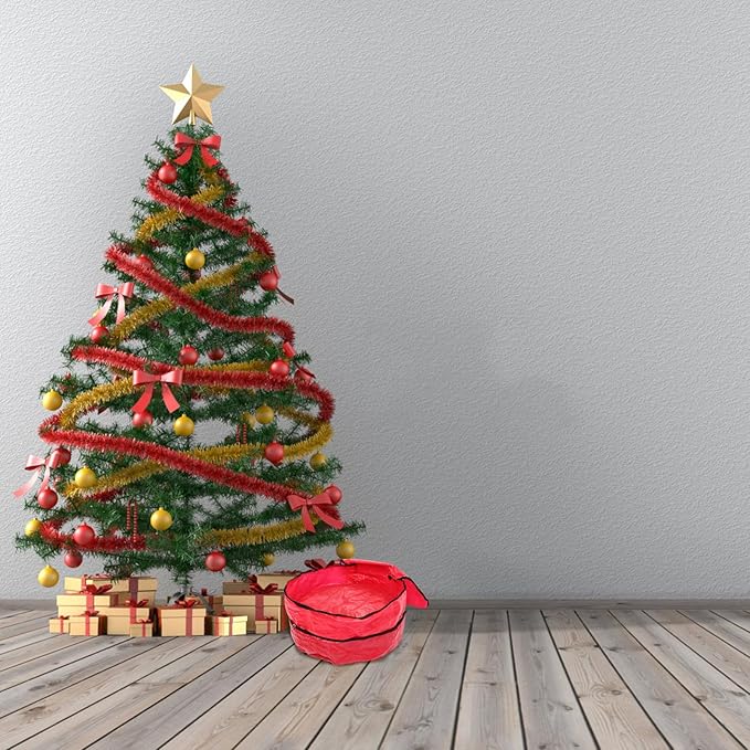 Christmas Wreath Organizer Double Storage Bag Zippered Holder for Wreaths Pe Material for Holiday Decoration Storage