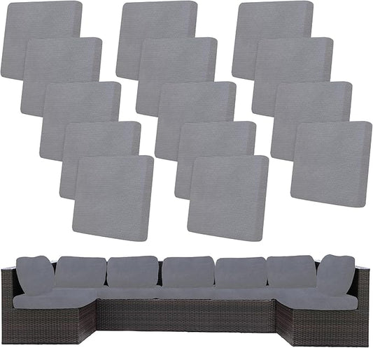 BIETYONE 14Pcs Stretch Patio Cushion Covers,Outdoor Couch Covers Replacement,Outdoor Couch & Sofa Slipcovers,for Patio Furniture Cushion Covers,Washable Reusable Furniture Protector (Grey,Cover Only)