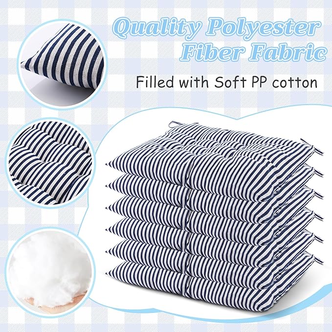 Geetery 12 Pcs Floor Pillows Bulk Seating Cushions for Floor Chair 15.7'' Large Meditation Cushion for Yoga Living Room Tatami Bedroom Balcony Office (Stripe Color,Square)