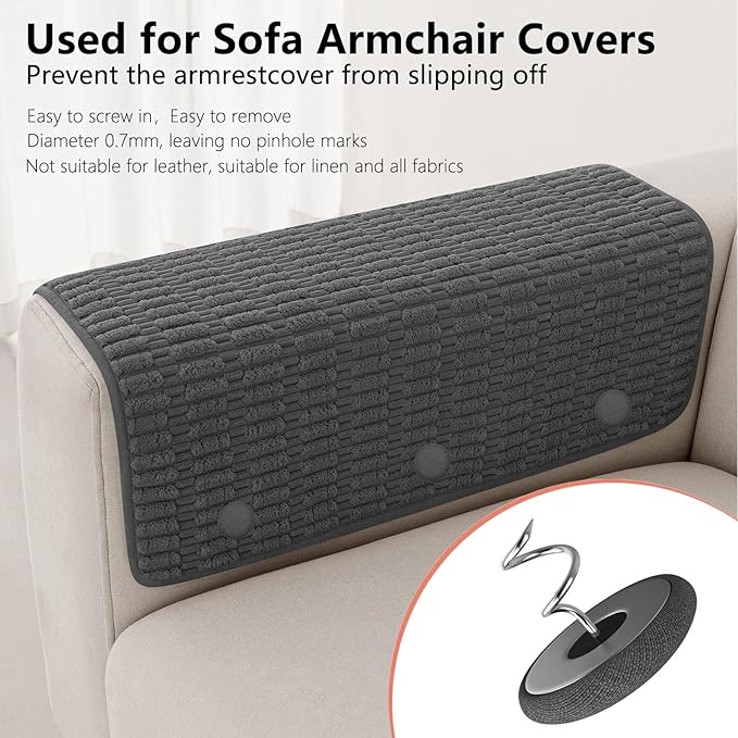 12 Colors Fabric Covered Button Twist Pins Dust Ruffle Pins- for Sofa，Upholstery，Armchair Caddies, Armrest Covers,Bed Skirts, Slipcovers, Headliners (24, Dark Grey)