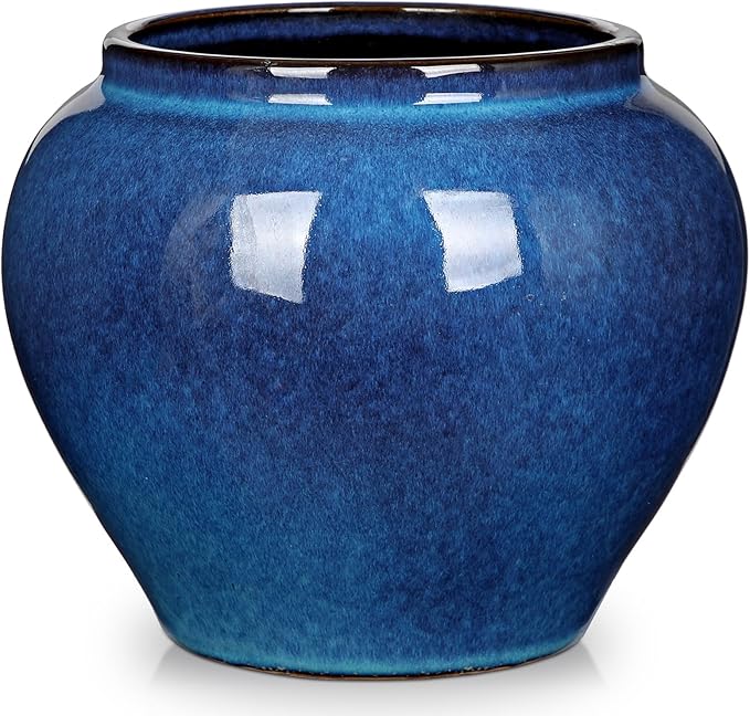 Hollyone Blue Vase Porcelain Ceramic Vase 7inch Flower Vases Classic Decorative Floral Vases for Bedroom Living Room Console Table Accent Shelf Tabletop Home Decor