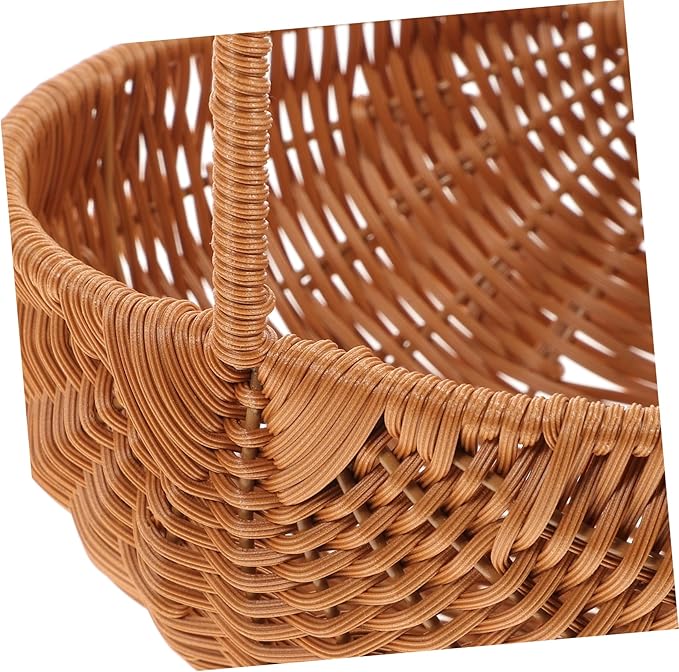 Rectangular Easter Storage Basket Mini Weaving Basket with Handle for Home Decoration Party Use and Candy Storage Charming Easter Ornament