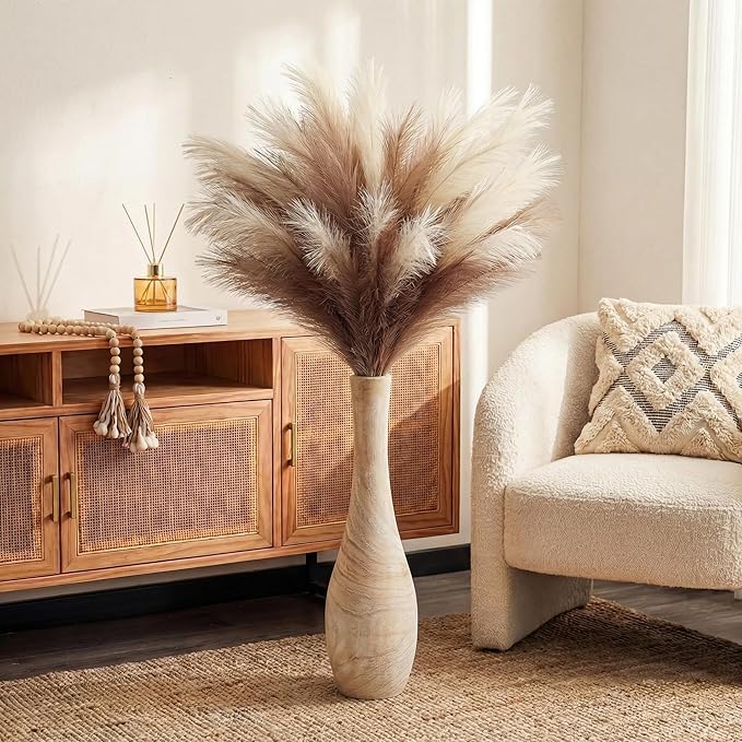 Hanobe Floor Vase Home Decor: 22 inch Tall Decorative Wood Vases for Living Room Large Rustic Farmhouse Boho Vase for Dining Table Centerpiece Bedroom Corner Hallway