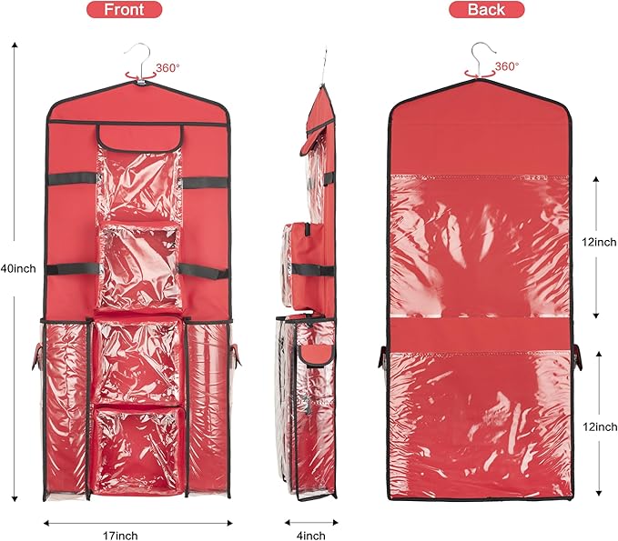 EXLIFBAG Wrapping Paper Storage, Gift Wrap Organizer Holder Double-Sided Hanging Gift Bag Storage Organizer