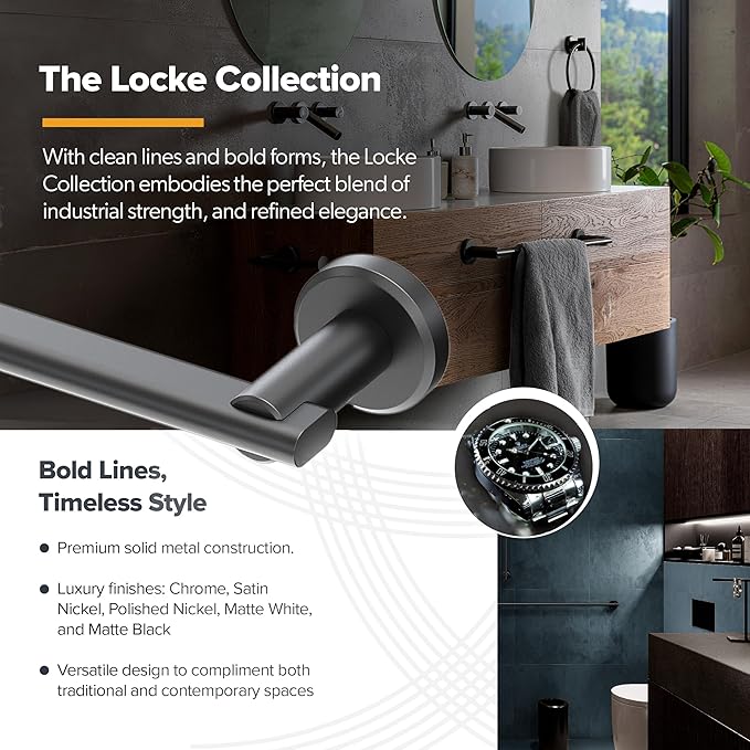 Gatco 5473 Locke Single Post Toilet Paper Holder, Polished Nickel, 6.75
