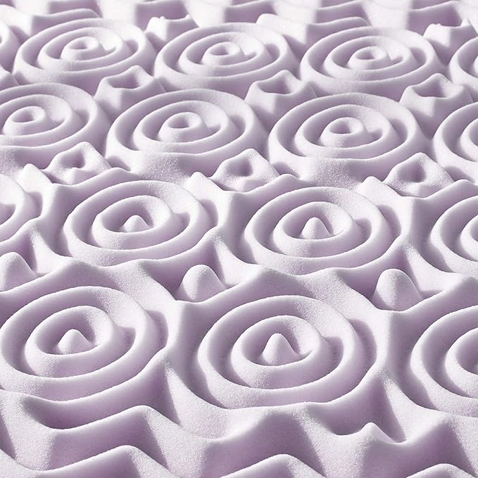 Mellow 1.5 Inch 5-Zone Memory Foam Mattress Topper, Soothing Lavender Infusion, Full