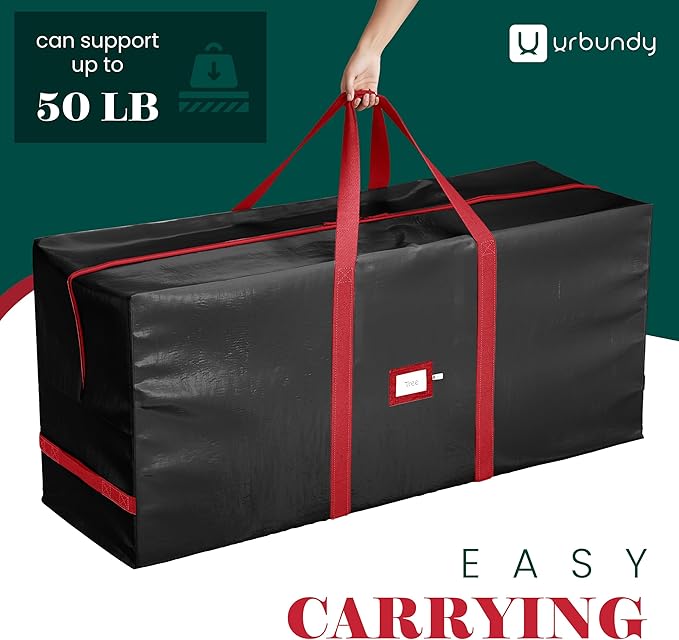 Heavy Duty Christmas Tree Storage Bag 7.5 Ft - Christmas Tree Bag Black - Tree Bags For Storage - Xmas Tree Storage Bag Holds 7.5 Ft Christmas Tree Bag For All Year Round Christmas Storage