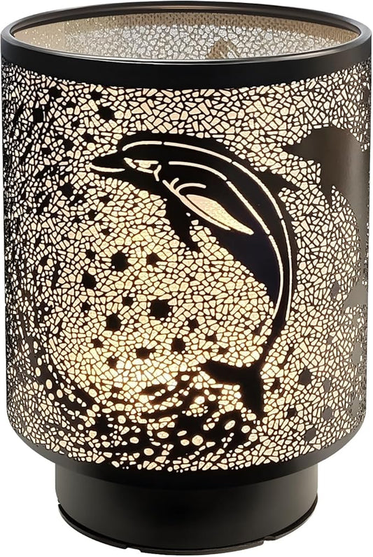 Battery Operated Table Lamp, Cordless Lamps for Home Décor, Nightlight with LED Bulb with Timer for Living Room Bedroom Tabletop Entryway Centerpiece Gift (Dolphin)