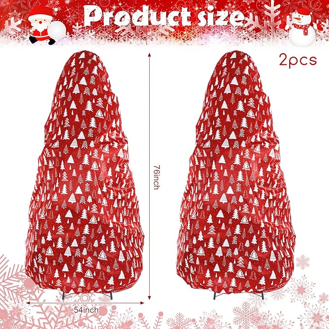 Yeshone 2 Pieces Large Christmas Tree Storage Bag with Drawstring for 7.5 Ft Trees Christmas Trees Covers for Upright Dust Proof Storage Containers(Tree)