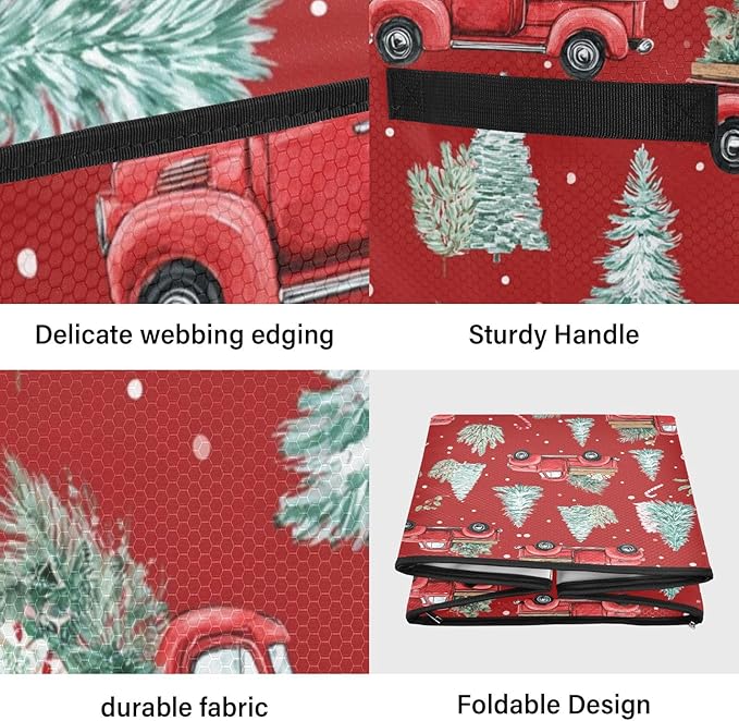 Red Snowman Christmas Ornament Storage Basket Box Xmas Tree Winter Holiday Storage Container Cube with Adjustable Dividers for 64 Holiday Ornaments or Decorations Keeps Clean and Dry for Next Season