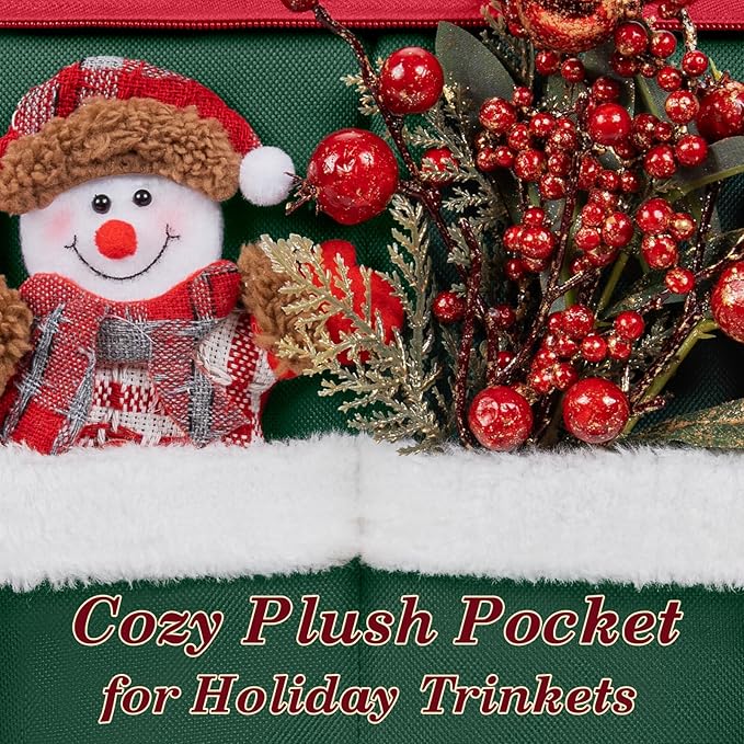 Christmas Ornament Storage Box with Adjustable Dividers Zippered Top Stores up to 128 Holiday Ornaments (3 Inch) Xmas Ball Decorations Organizer Storage Container Bin