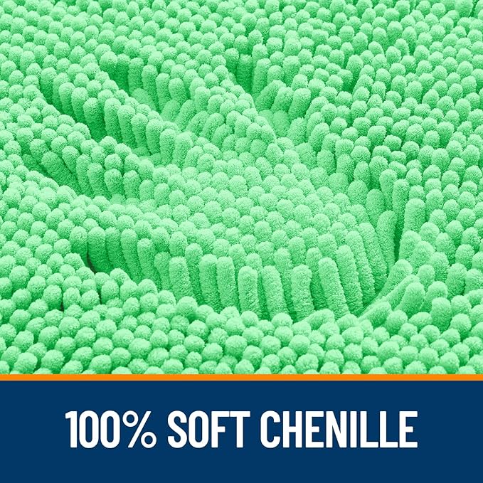 OLANLY Bathroom Runner Rugs 44x24, Soft Absorbent Chenille Bath Rugs, Rubber Backing Quick Dry, Machine Washable Long Bath Mats for Bathroom Floor, Tub and Shower, Home Decor Accessories, Mint Green