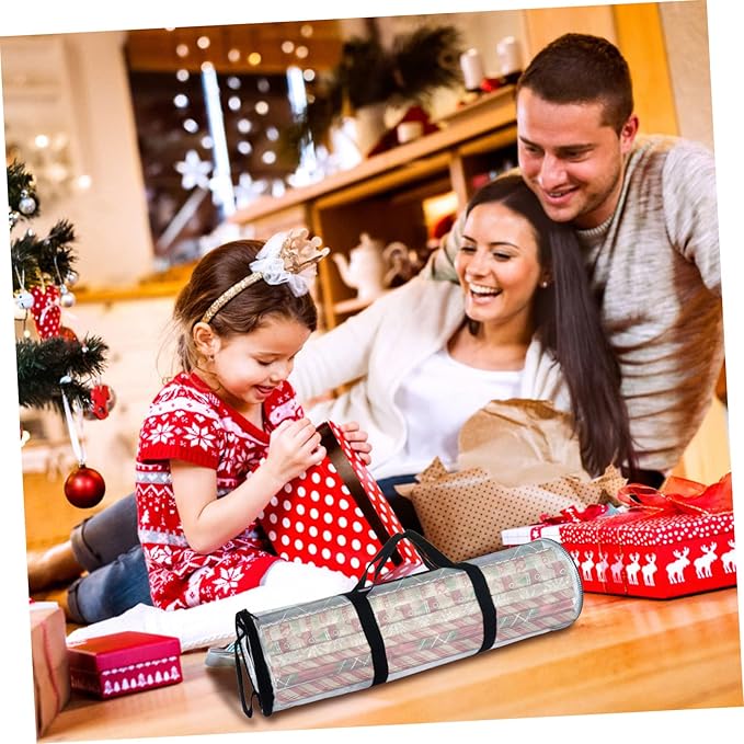 TOVINANNA Christmas Wrapping Paper Storage Organizer Transparent Container Zippered Top for under Bed Closet Wrap Holder for Holiday Decorations and Accessories